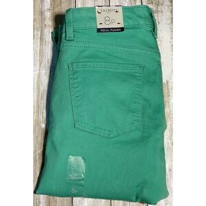 NWT Talbots Women's Simply‎ Flattering Collection Pedal Pushers Green 8 Petite